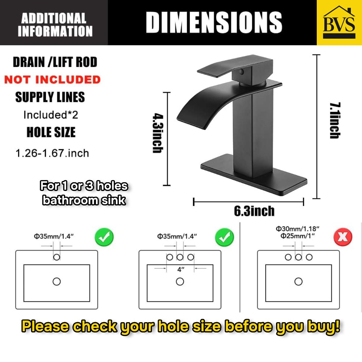 Waterfall Bathroom Faucet - Single Handle with Pop-Up Drain