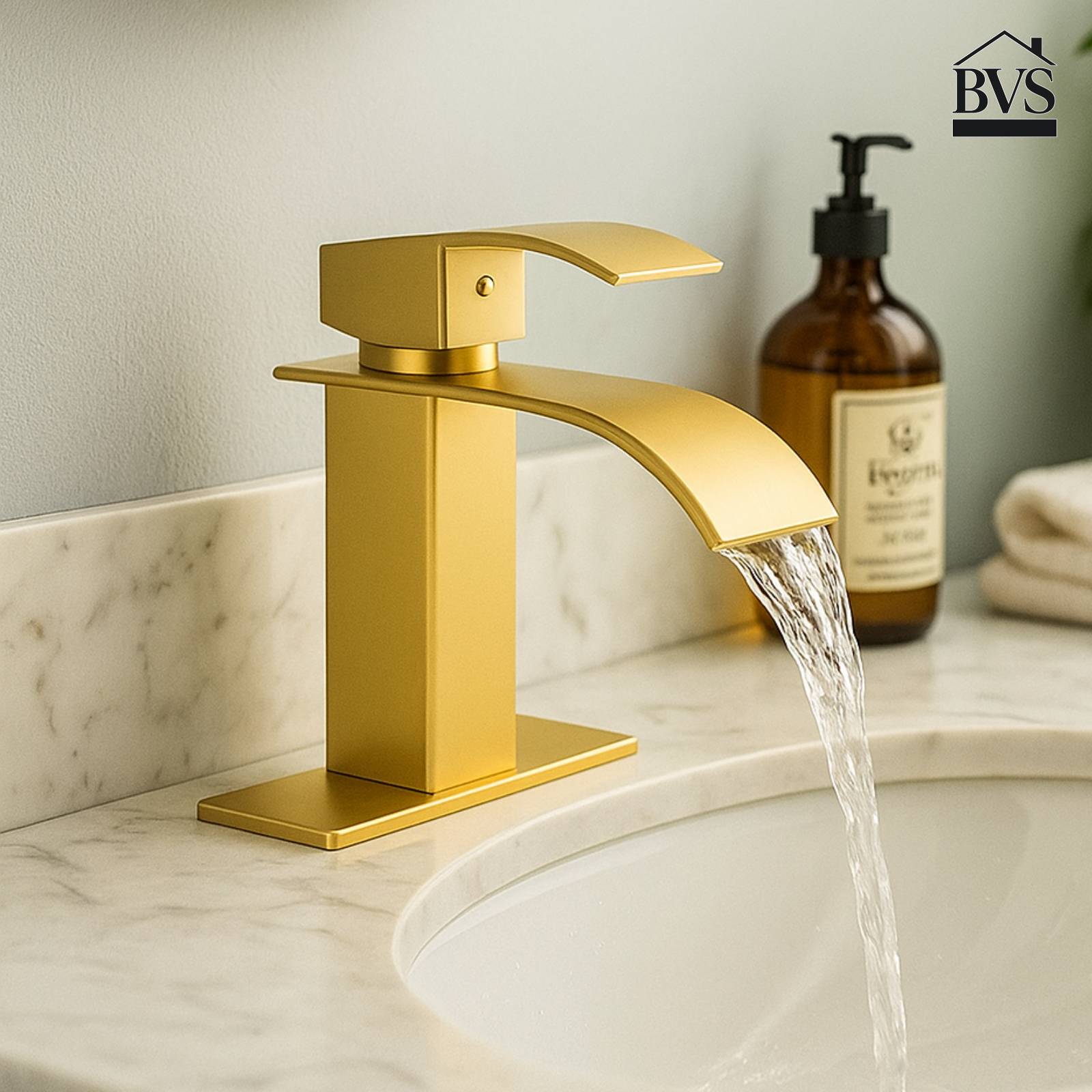 Waterfall Bathroom Faucet - Single Handle with Pop-Up Drain