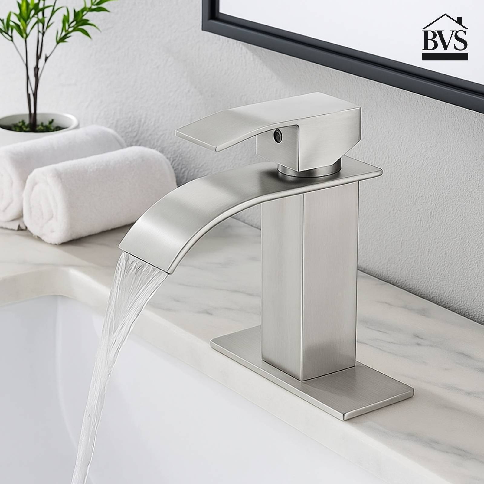 Waterfall Bathroom Faucet - Single Handle with Pop-Up Drain
