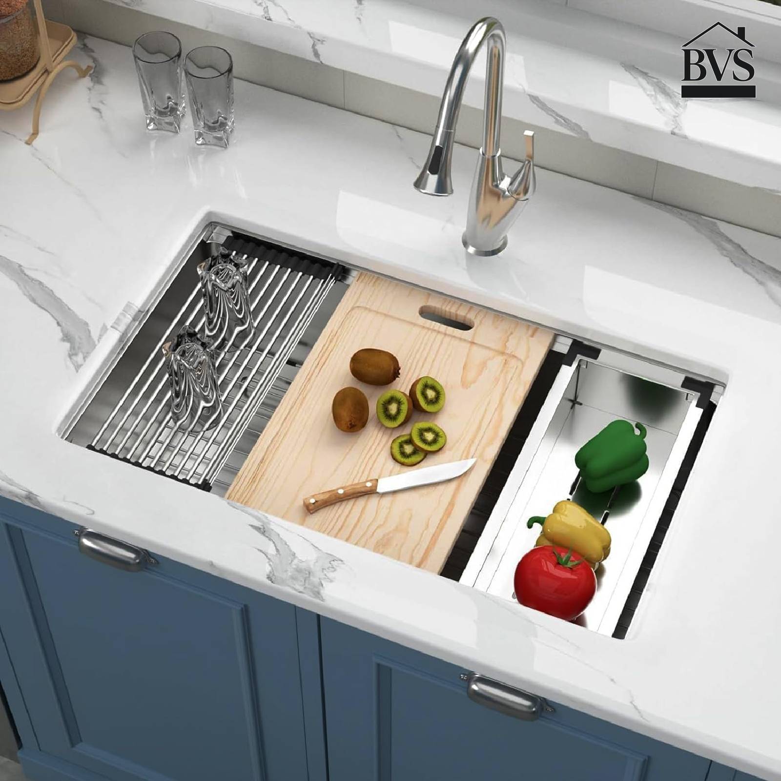 30 Inch Stainless Undermount Kitchen Sink With Accessories
