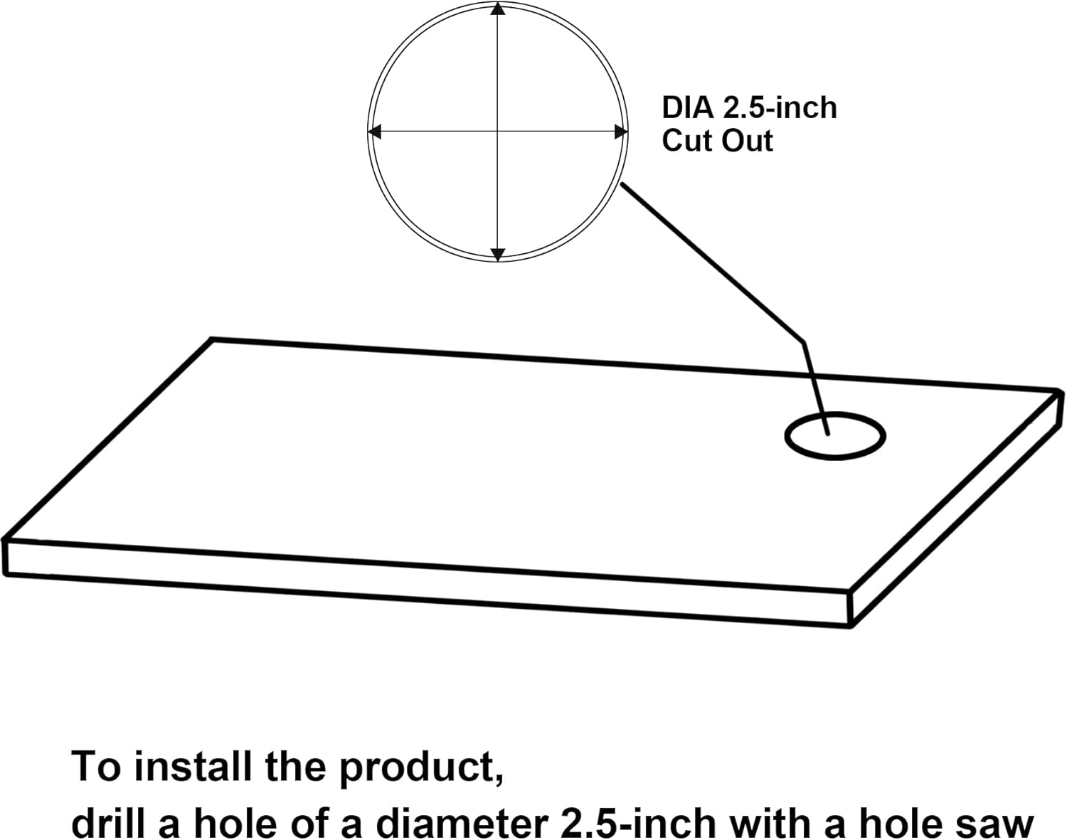 StreamStation Pop-Up Countertop Outlet - 2.5″ Hole