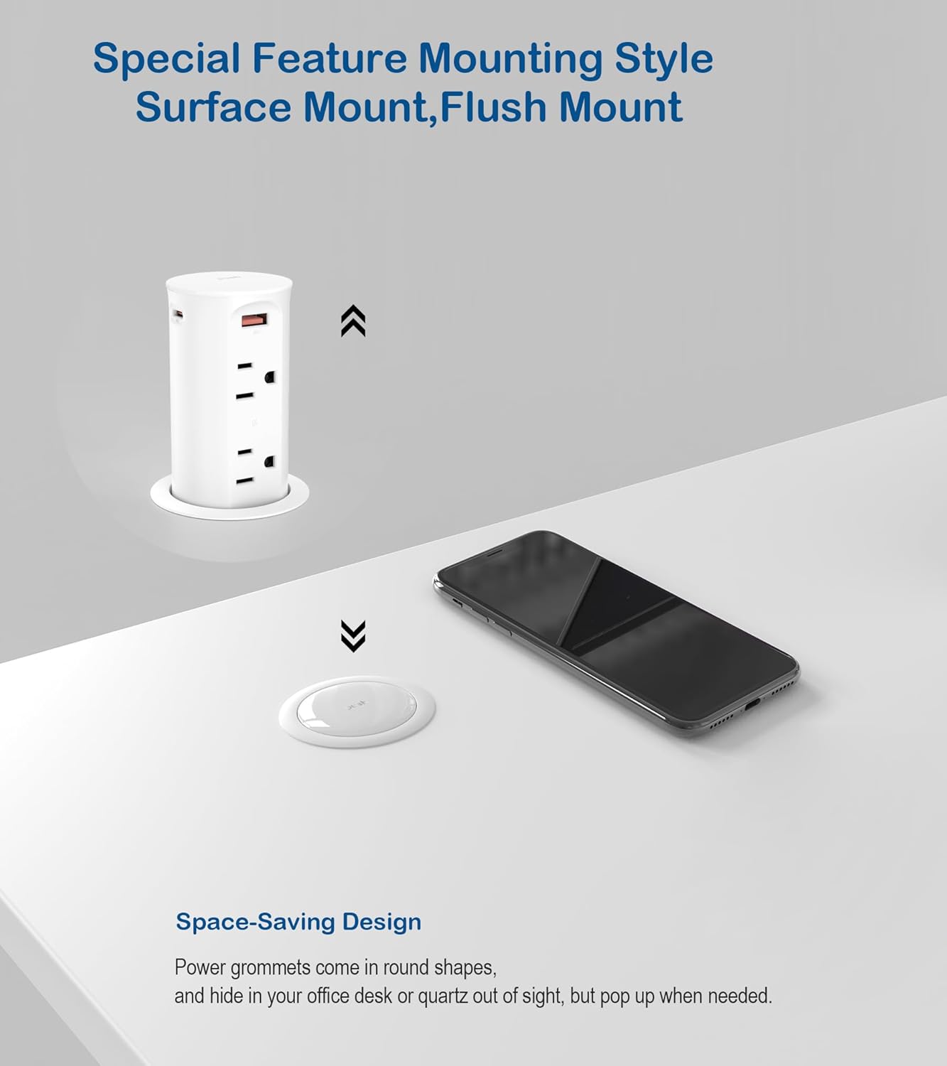 StreamStation Pop-Up Countertop Outlet - 2.5″ Hole