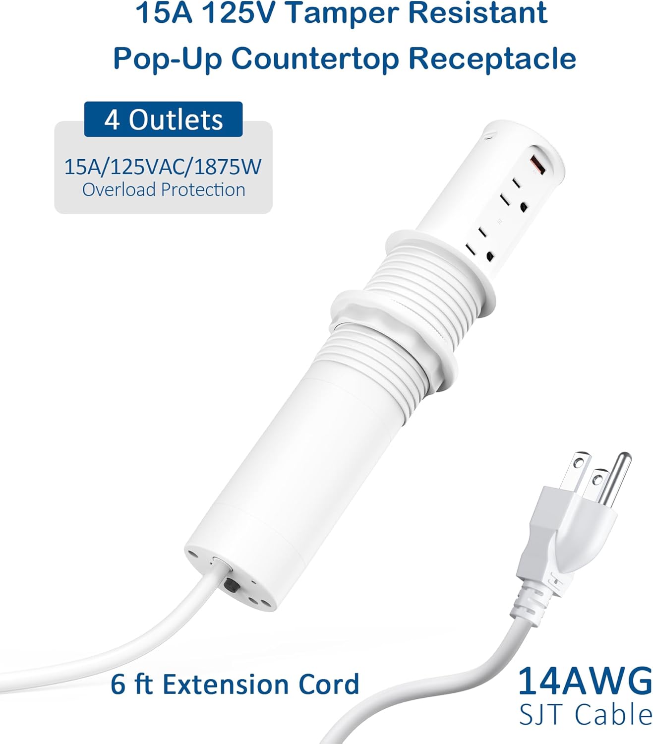 StreamStation Pop-Up Countertop Outlet - 2.5″ Hole