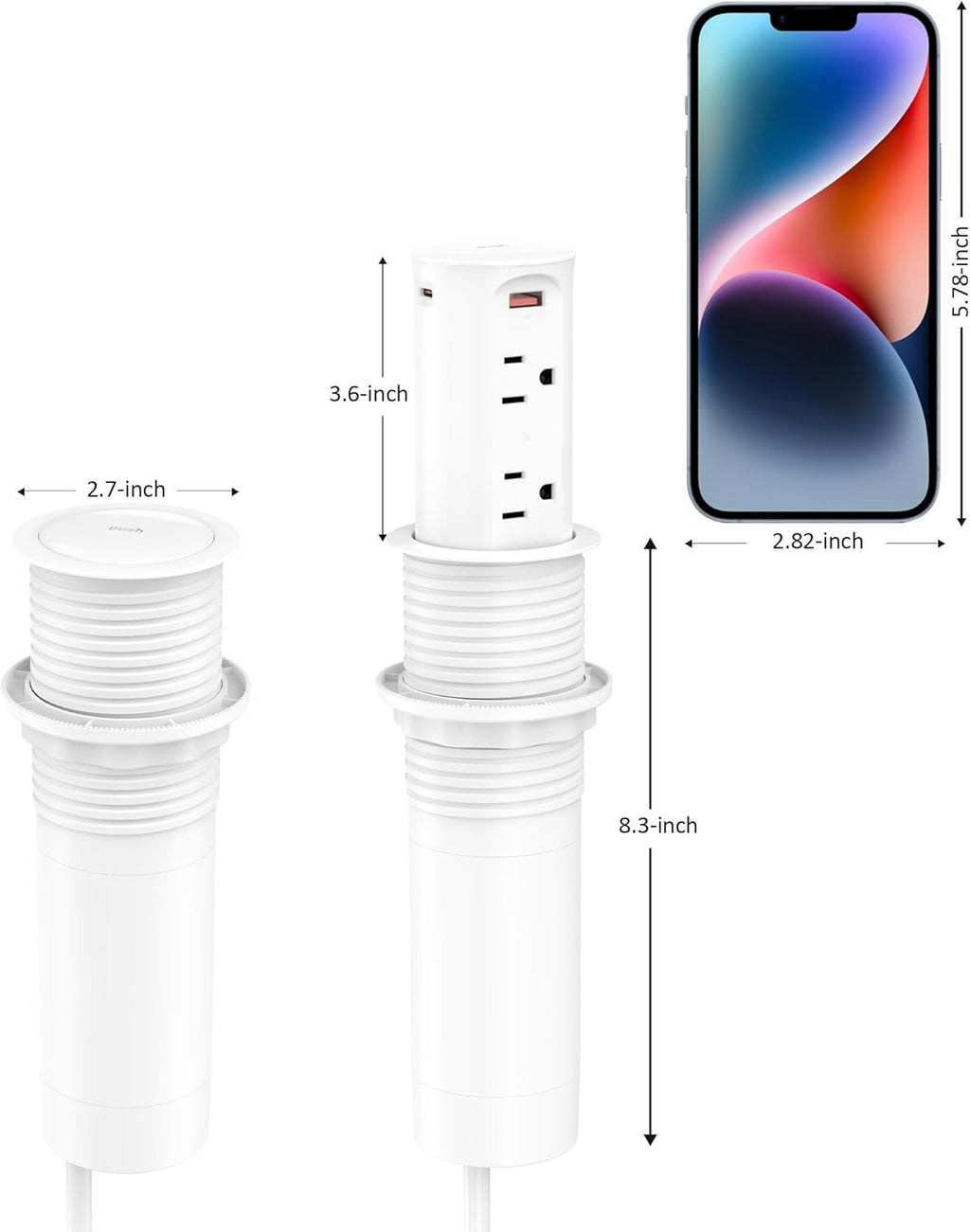 StreamStation Pop-Up Countertop Outlet - 2.5″ Hole