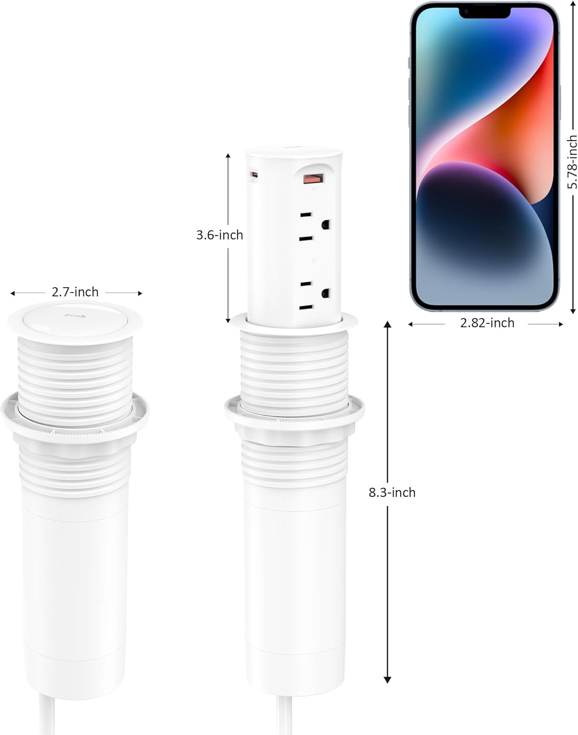 StreamStation Pop-Up Countertop Outlet - 2.5″ Hole