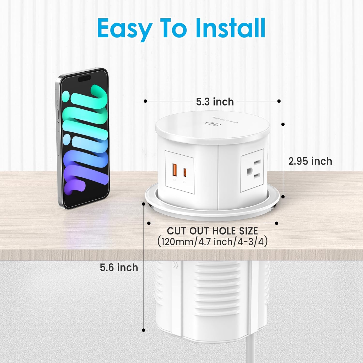 AirStation Wireless Pop-Up Countertop Outlet - 4.75″ Hole 