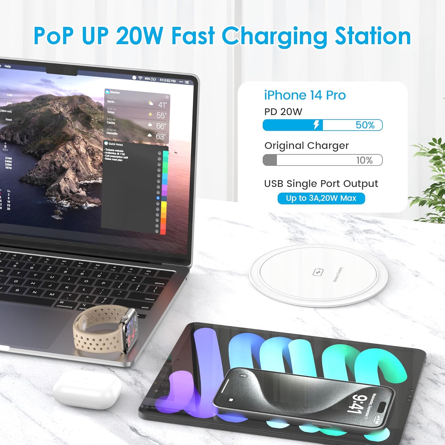 AirStation Wireless Pop-Up Countertop Outlet - 4.75″ Hole 